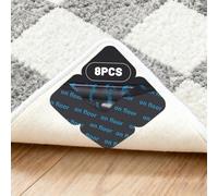 AMFUN Pack of 8 Non-Slip Mats for Carpet, Reusable Carpet, Non-Slip Underlay, Removable, Washable, to Prevent the Rug from Slipping
