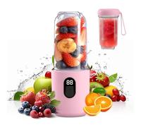 AMFUN Portable Blender,500 ML Usb Personal Mixer,16 Sheets Mini Blender with digital display,USB-C Charging Cable & To-Go Lid for Smoothie and Shakes,Travel,Gym