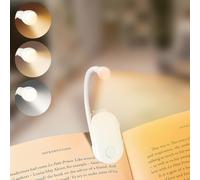 AMFUN Reading Light, LED Book Lights, Rechargeable Reading Lamp with 3 Eye-Protecting Lighting, 360° Flexible Gooseneck Clip on Book Light, White