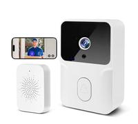AMFUN Security Video Doorbell| Doorbell Camera Wireless with 1080p HD,2.4GHz WiFi Video Doorbelled,Two-Way Talk,Night Vision,battery-powered, easy installation,Supports Cloud Storage-White