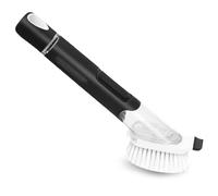 AMFUN Soap Dispensing Dish Brush, Washing Up Brushes with Liquid Dispenser, Kitchen Brush for Pot Pan Sink Cleaning (Black)
