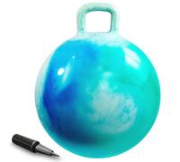 AMFUN Space Hopper,22 Inches Hopper Ball for Kids Age 3-12,Jumping Ball with Handle,Inflatable Hopper Ball with Pump for Boys Girls Age 3 and up Outdoor Garden Game(Blue Green)