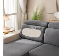 AMFUN Stretch Sofa Seat Cushion Cover, Non-Slip Cushion Covers with 2 Straps,Caravan Seat Cover Stretch,Replacement for Individual Cushion Furniture Protector(Dark Gray, W 55-85 cm, D 25-45 cm)