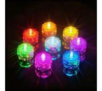AMFUN Underwater LED Flameless Tea Lights, 12PCS LED Decorative Candle Light, Submersible LED Lights Tea Lights Candle, for Fish Tank Bath Pond Swimming Pool Wedding Party