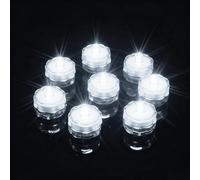 AMFUN Underwater LED Flameless Tea Lights, 12PCS LED Decorative Candle Light, Submersible LED Lights Tea Lights Candle, for Fish Tank Bath Pond Swimming Pool Wedding Party