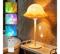 AMFUN Waterproof Shower Lamp, Rechargeable Shower Light with 7 Color Ocean Wave Lights Projector, RGB Water Ripple Light Projector for Bathroom, Living Room, Study, Bedroom
