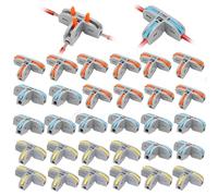 Amfuujoy 30Pcs T-Shape 3-Way Lever Nut Wire Connector Kit 28-12AWG, Mini Splice Compact Quick Splitter Electrical Conductor Connector for Auto Home Lighting DIY Wiring