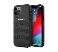 AMG Case AMHCP12LGSEBK Leather Debossed Lines Black - iPhone 12 Pro Max