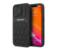 AMG iPhone 13 Pro Max Case, Black - Leather Curved Lines