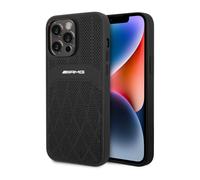 AMG iPhone 14 Pro Max Case, Black - Leather Curved Lines MagSafe