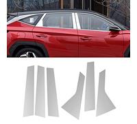AMGASMG Car Door Window Pillar Post Trim for Hyundai Tucson 2022 2023, B C Pillar Anti Scratch Protective Cover, Chrome Stainless Steel Decoration Sticker