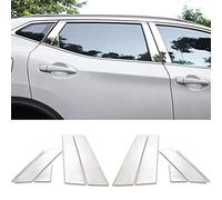 AMGASMG Car Door Window Pillar Post Trim for Nissan Qashqai J11 2014-2020, B C Pillar Anti Scratch Protective Cover, Chrome Stainless Steel Decoration Sticker