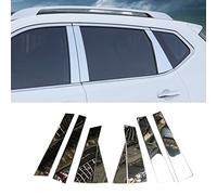 AMGASMG Car Door Window Pillar Post Trim for Nissan Rogue X-trail Rogue T32 2014-2020, B C Pillar Anti Scratch Protective Cover, Chrome Stainless Steel Decoration Sticker