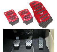 AMGASMG Car Pedal Pads Non Slip Kit for BMW 1 Series - Aluminium Alloy Sports Pedal Cover - Foot Treadle Manual/Automatic - Gas/Brake/Clutch Foot Rest Set, Manual Transmission- Red