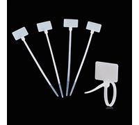 Amgate 100 Pcs Write on Ethernet Wire Zip Ties Cable Mark Tags Nylon Power Marking Label (100pcs)