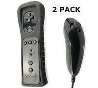 AMGGLOBAL® 2 x Nunchuck 2 x Remote Nunchuk Controller For Wii WII + FREE SILICONE COVER BLACK