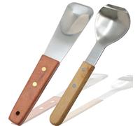 Amgiimor 2 Pack Ice Cream Spade Set, Stainless Steel Ice Cream Scoop with Wooden Handle Butter Cutter Cake Scraper Essential Kitchen Tool