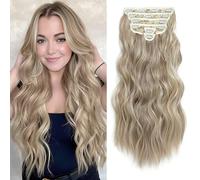 AMGPT Hair Extensions with More Volume: This clip in hair extensions set includes 6 pieces per pack, 200g hairpieces for women to add volume