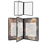AMGSH 2 Pack Menu Covers 8.5 x 11 Inch, Clear View Menu Holder Transparent Menu Sleeve,Fits A4 Size Paper for Kitchen, Restaurant Supplies, Wine Menu Morning Menu Homeschool (2 Pack, 3 Page 6 View)