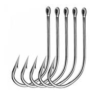 AMHDV 200pcs Forged Long Shanked Fishing Hooks for Saltwater Freshwater, Long Shank Octopus Fish Hook (Black, 200pcs-8#)