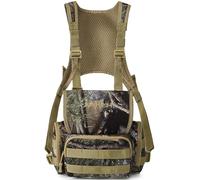 AMHEH 4L Binocular Harness Chest Pack | Magnetic Flap Bino Quick Access for Hunting, Adjustable No Shaking for Hiking, Fits Up to 56 Inches Chests (Camo)