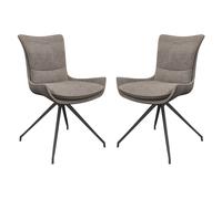 amherst mink fabric dining chairs in pair