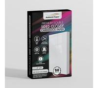 Amherst Paper Premium Double Sided Glossy Cardstock Paper, 12pt Thick Cardstock, Inkjet Printer, 260 GSM, High Gloss on Both Sides, Great for Invitations, Postcards, Photos, White (INKJ46CTS260)