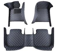 AMHIL Car Leather Floor Mats for Toyota Hilux 2015-2023 (RHD), All Weather Waterproof Non-Slip Auto Carpets, Foot Pad Protector Front Rear Row Carpet Mat Interior Accessories,E/Black Blue