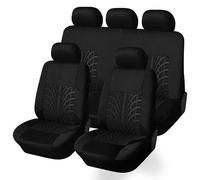 AMHIL Car Seat Covers for Volvo XC40 2018-2023, Full Set Car Seat Protectors Elasticated Hems Side Airbag Compatible Washable Easy Fit Accessories,A/Black