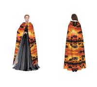 AMHMNZDXH African Animal Sunset Unisex Hooded Long Polyester Cape,Cosplay Costumes Christmas Halloween