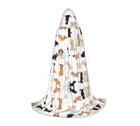 AMHMNZDXH Cute Kitten Butterfly Print Hooded Cape For Teenagers For Halloween, Cosplay, Party, Dance