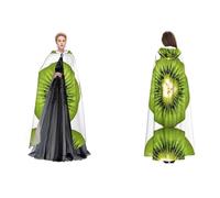 AMHMNZDXH Kiwi Slice Unisex Hooded Long Polyester Cape,Cosplay Costumes Christmas Halloween