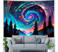 Amhokhui Galaxy Space Tapestry Colorful Starry Sky Tapestry Trippy Mountain Tapestries Misty Forest Tapestries Fantasy Landscape Wall Hanging Decor for Home