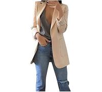 AMhomely Blazer Jacket Women UK Casual Work Jackets Women Solid Long Sleeve Office Coat Cardigans Suit Long Jacket Tops Sale Clearance Ladies Office Suit Coat Jacket