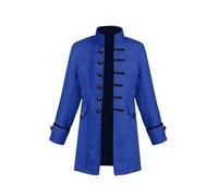 AMhomely Boys Vintage Suit Jacket-Steam Punk Blazer Kids,Button Down Paisley Coat,Stand Collar,Regular Fit,Vintage Medieval Costume,Halloween,Christmas,Performance,Cosplay A Blue 10-11 Years