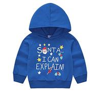 AMhomely Christmas Sweatshirt Kids-Christmas Hoodies For Girls Boys,Xmas Tree,Letter,Santa Claus,Reindeer,Graphic,Long Sleeve,Autumn Winter,Festive Hooded Tops B Blue 4-5 Years