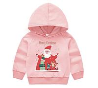 AMhomely Christmas Sweatshirt Kids-Christmas Hoodies For Girls Boys,Xmas Tree,Letter,Santa Claus,Reindeer,Graphic,Long Sleeve,Autumn Winter,Festive Hooded Tops C Pink 4-5 Years