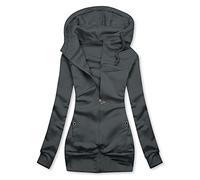 AMhomely Coats Jackets for Women UK Women Long Sleeve T-Shirt Blouse Hooded Cardigan Pocket Zipper Coat Tops Ladies Casual Loose Cardigans Shirt Coat Trench Topcoats