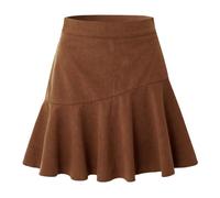 AMhomely Corduroy Skirts for Women UK Knee Length Ladies Casual Skirts Going Out Sexy Party Casual Comfortable Solid Holiday Vacation Plain High Zipper Vent Brown XL