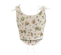 AMhomely Corset Tops for Women Corset Overbust Lingerie Lace up Back Bustier Top Fashion Corsets Evening Dress, 01 Beige Floral, M