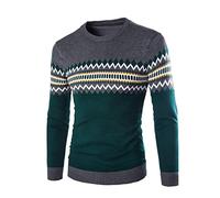 AMhomely Crewneck Sweater Men V Neck Sweaters for Men UK Men's Winter Long Sleeved Round Neck Sweater Casual Pullover Bottoming Shirt Round Knitwear Pullover Jumper for Dark Grey XL