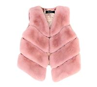 AMhomely Faux Fur Gilet Kids-Sleeveless Shaggy Girls-Furry Waistcoat,Open Front,V Neck,Fluffy,Solid,Warm,Windproof,Winter Thermal Vest Coat for 3-14 Years