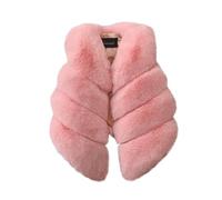 AMhomely Faux Fur Gilet Kids-Sleeveless Shaggy Girls-Furry Waistcoat,Open Front,V Neck,Fluffy,Solid,Warm,Windproof,Winter Thermal Vest Coat for 3-14 Years