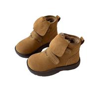 AMhomely Fleece Lined Boots Kids-Boys Girls Winter Ankle Snow Boots,Fold Over Combat Shoes,Anti-Slip,Adhesive Buckle,Thicken Warm Walking Shoes for Outdoor Hikling Camping Travel A Brown 12.5
