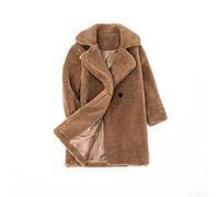 AMhomely Girls Fleece Coats-Double Breasted Windbreak with Pocket,Longline,Sherpa Trench Coats,Windproof,Notch Lapel,Fluffy,Autumn Winter Jackets for Outdoor School A Coffee 4-5 Years