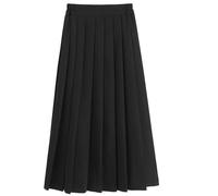 AMhomely Girls Long Pleated Skirt-School Uniform Plus Size Kids Teens Petite Adult,Elastic High Waisted A-line Skirts,Plain Casual Swing Skirt,Cotton Comfort,Student,Party,Work 13-18 Years
