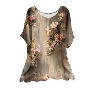 AMhomely Going Out Tops for Women UK Womens Shirts and Blouses UK Vintage Floral Print Tunic Tops Blouse Loose Longline Blouse Office Work Swing Tops Holiday Vacation Multicolor L