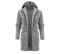 AMhomely Golf Sweater For Men Chunky Knitted Cardigan Pattern Fashion Leisure Autumn Winter Hooded Cardigan Wool Line Button Down Coat Men Sportswear Knitwear Tops Sale Clearance Grey M