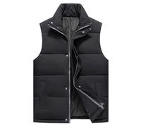 AMhomely Grey Puffer Jackets for Men UK Sleeveless Down Coats, Lightweight Gilets Bodywarmer, Winter Warm Windbreaker, Winter Vest Jackets, Classic Casual Outerwear, Full Zip & Buckle Closure 5XL