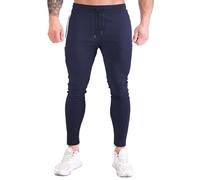 AMhomely Gym Compression Leggings Men Straight Bottom Jogging Trousers Mens Drawstring Casual Sports Trousers Leggings High Waisted Slim Fit with Pocket Gym Workout Tights Navy XXL